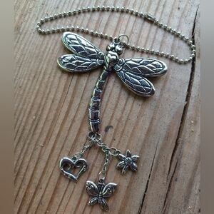 Silver Dragonfly Bag Charm